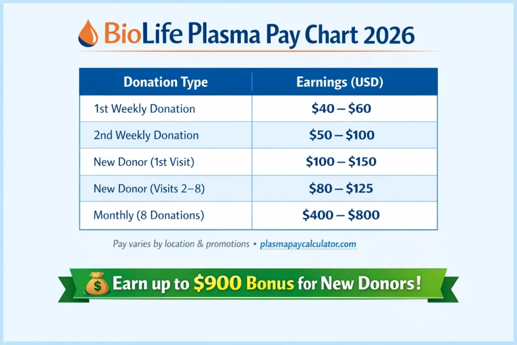biolife plasma pay chart